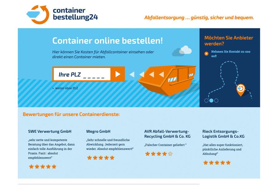 Web Containerbestellung24 Start